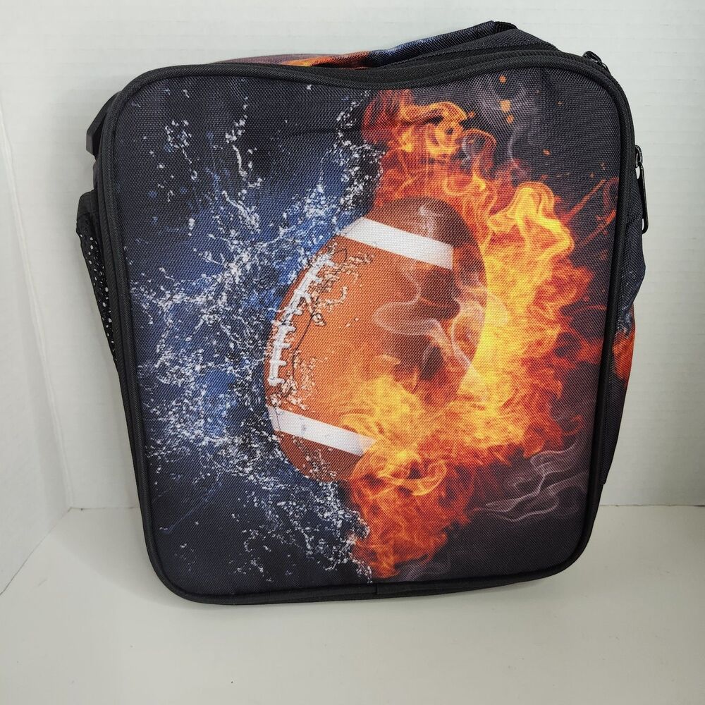 Cool Football Insulated Lunch Bag Reusable Meal Tote Portable Kids School